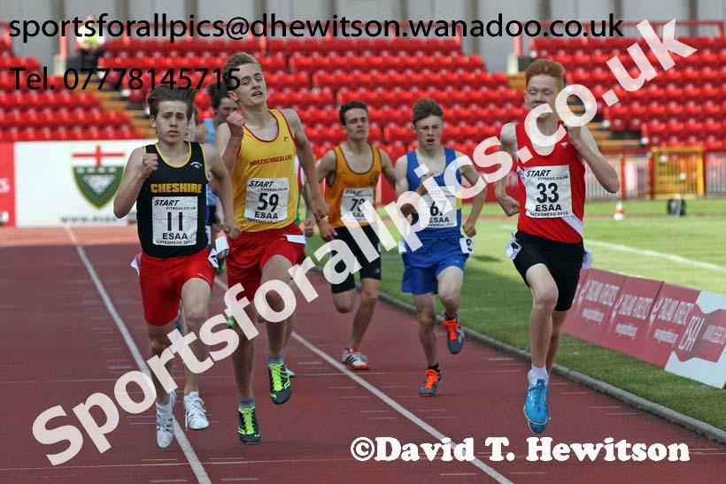 Junior boys 800 metres, 2015 English Schools Track and Field Champs., Gateshead Stadium. Photo: David T. Hewitson/Sports for All Pics